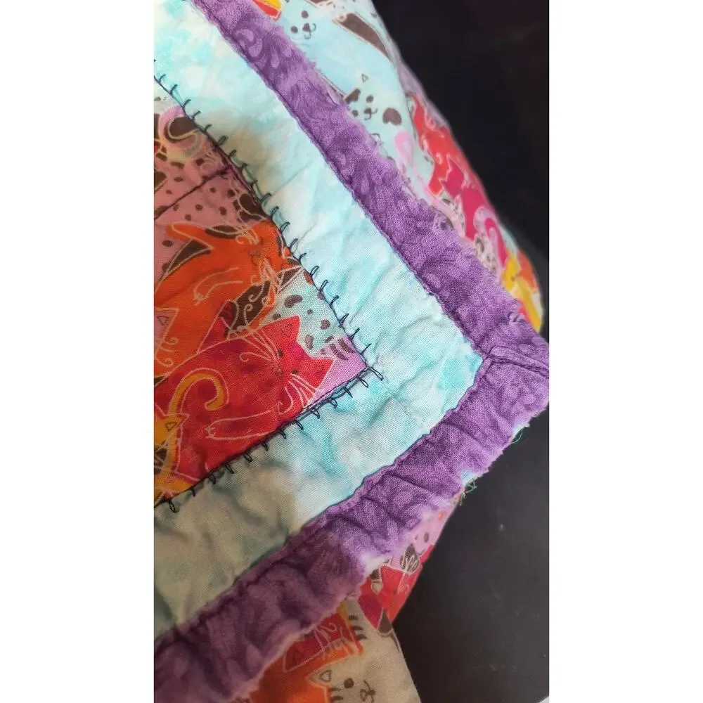 503. Lap Blanket or Baby Blanket Vintage Cat Pattern